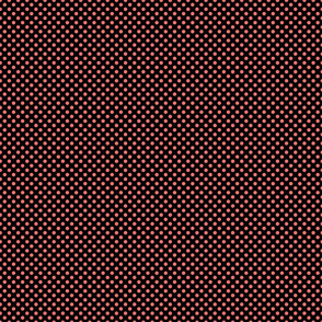 polka dot coral on black .5x.5