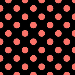 polka dot coral on black 4x4