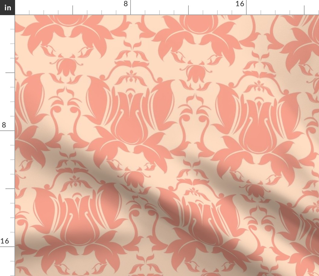 Hollywood Damask in Peach