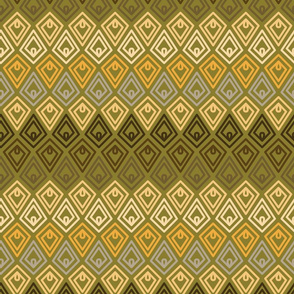 Scandi Flowers - Mustard and Green - Diamond Coordinate