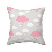 Sleep little baby night sky clouds Scandinavian nursery pink girls