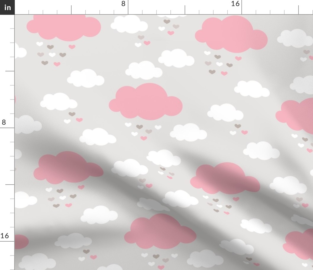 Sleep little baby night sky clouds Scandinavian nursery pink girls