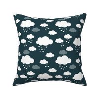 Sleep little baby night sky clouds Scandinavian nursery blue night boys