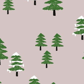 Sweet winter forest pine tree wonderland gender neutral green