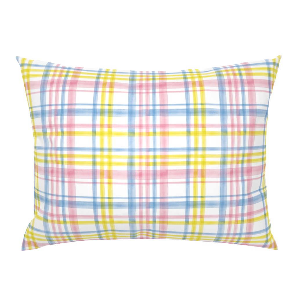 Easter Watercolor Plaid with pink 