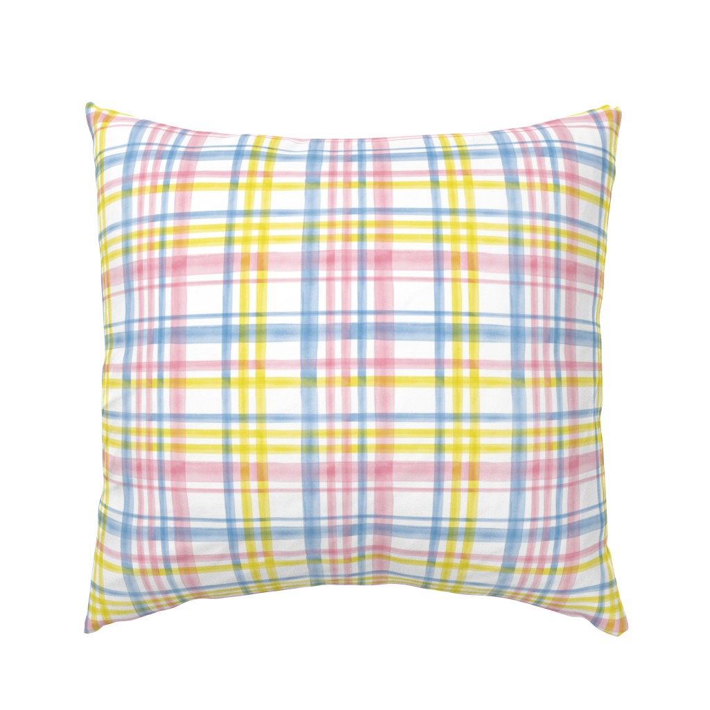Easter Watercolor Plaid with pink 