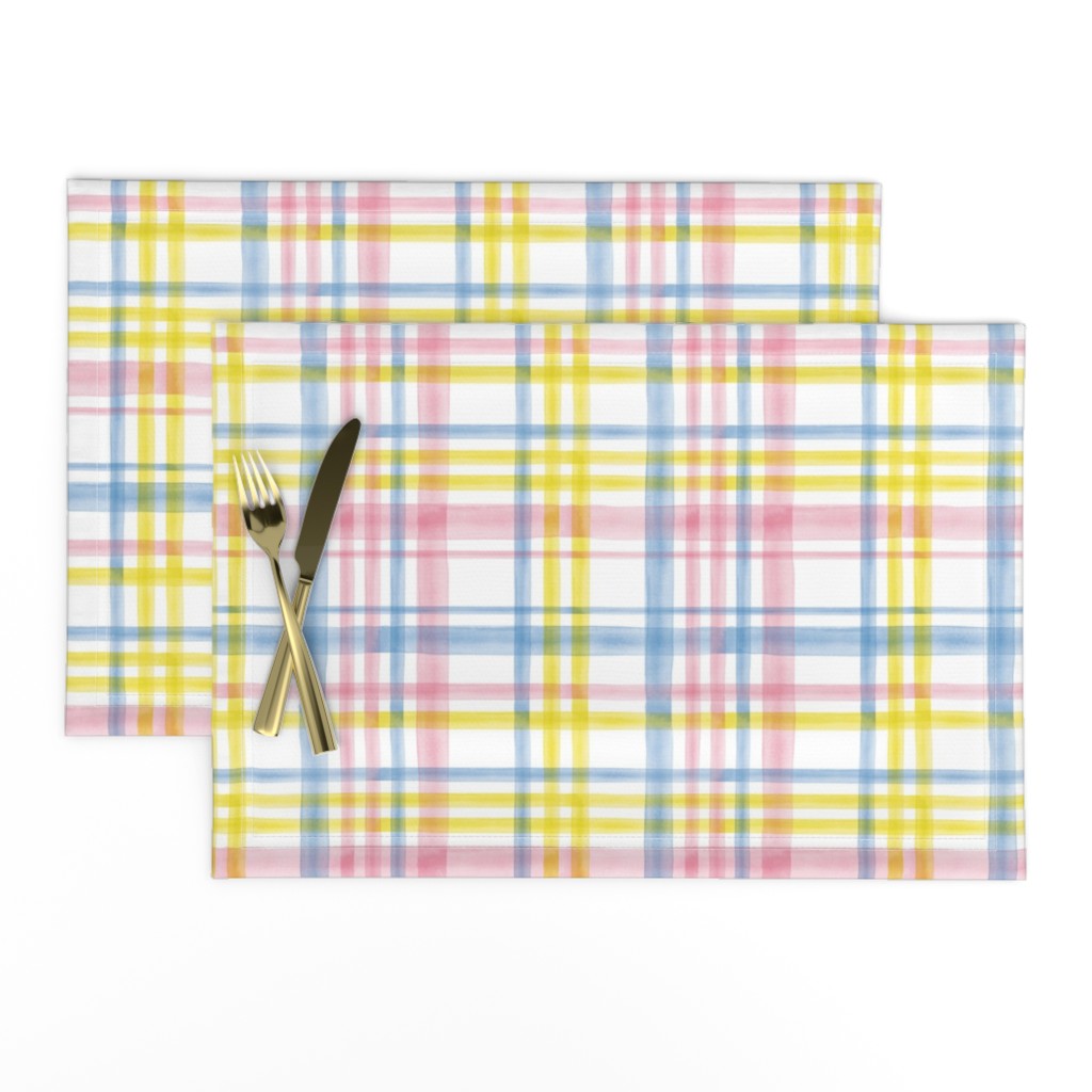 Easter Watercolor Plaid with pink 