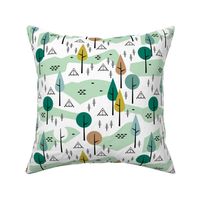 Camping  Canada adventure mountain river and woodland forest trees spring summer design green gender neutral