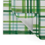 Irish Plaid - Watercolor with mint - St Patricks Day