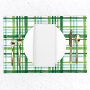 Irish Plaid - Watercolor with mint - St Patricks Day