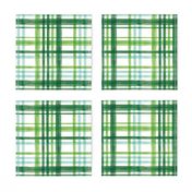 Irish Plaid - Watercolor with mint - St Patricks Day