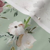 Velvet Cream Valentine Florals // Green Spring