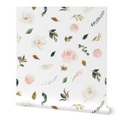 8" Magnolia Floral Stems // White