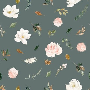 8" Magnolia Floral Stems // Corduroy Olive