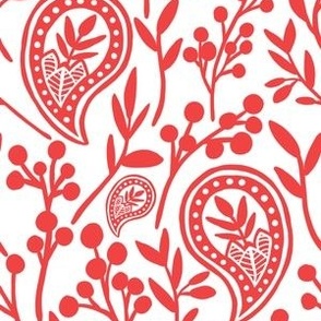 Red Floral Paisley