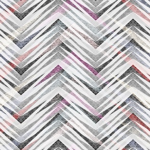 Gray, pink zigzag.