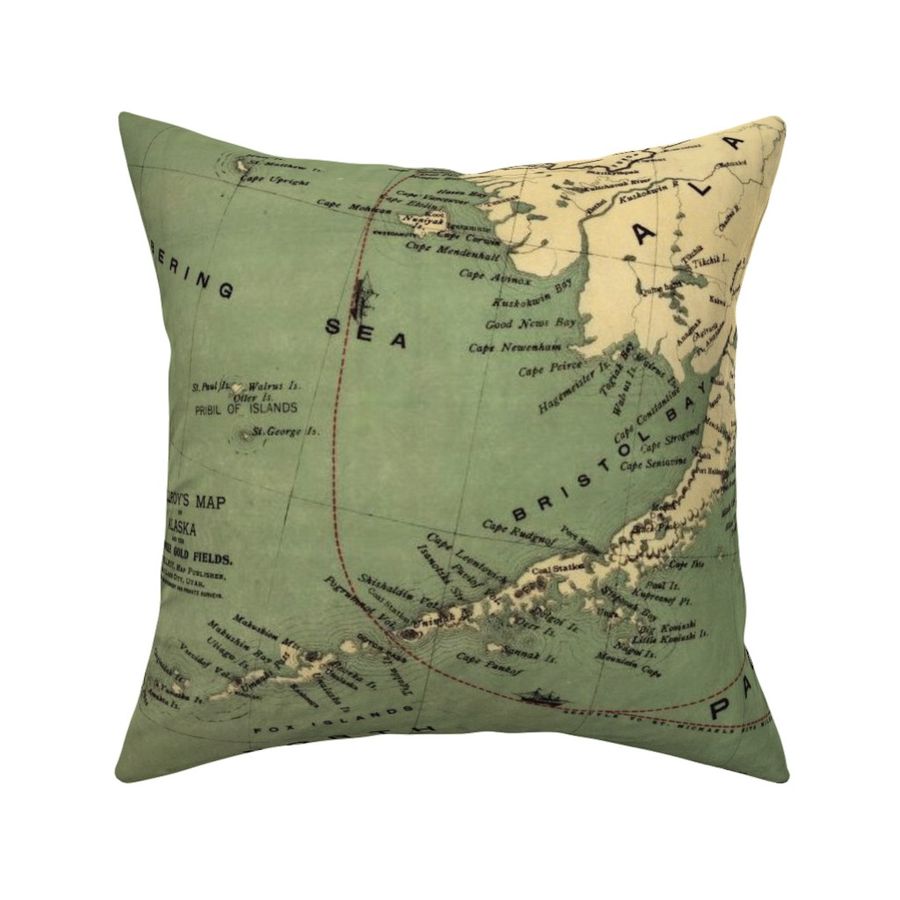 Alaska map 2, vintage, large