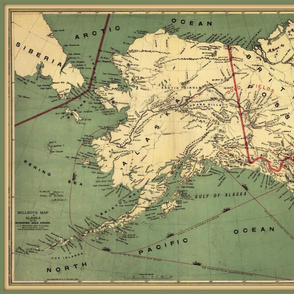 Alaska map 2, vintage, large