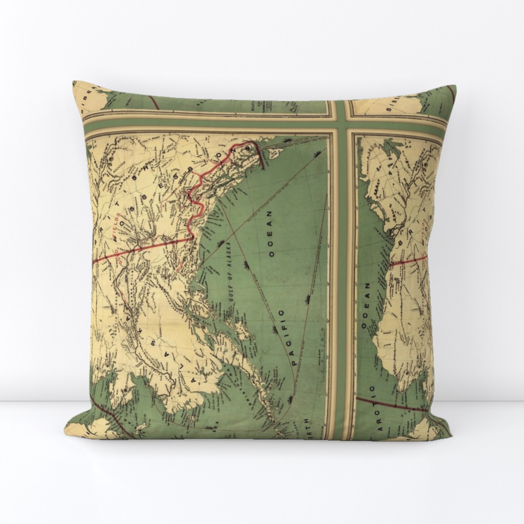 Alaska map 2, antique, small