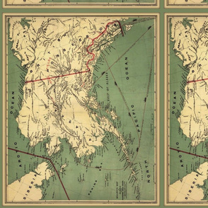 Alaska map 2, antique, small