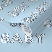 baby boy balloon fabric - baby boy, expecting fabric, pregnancy fabric, congratulations - white