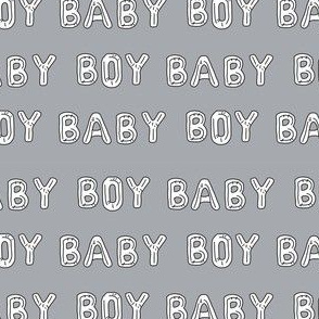 baby boy balloon fabric - baby boy, expecting fabric, pregnancy fabric, congratulations - grey