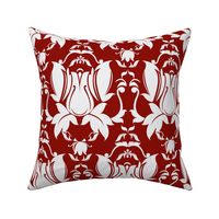 Hollywood Damask Deep Red