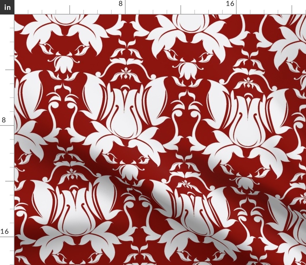 Hollywood Damask Deep Red