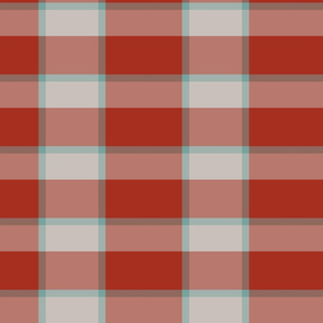 plaid red off-white