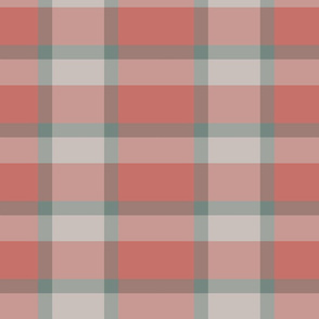 plaid rose red clay