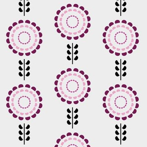 Floral geometric purple vintage