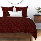 SteamPunk Inspired Red and Black - Tulips with paisley