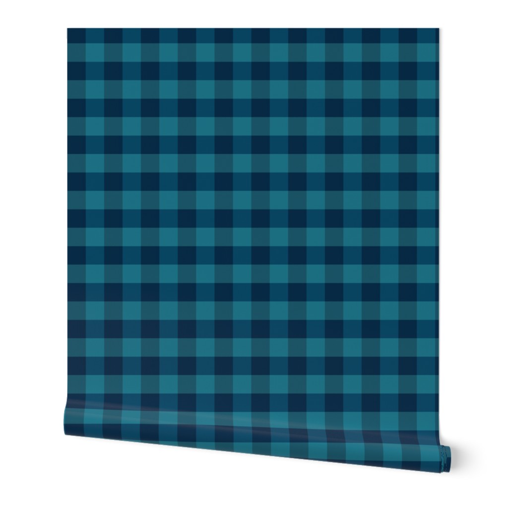 plaid-navy teal blue