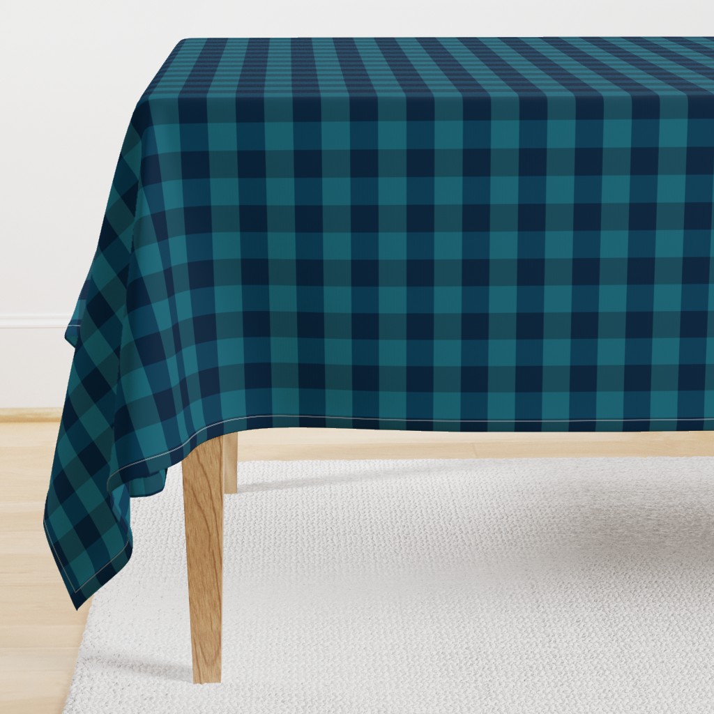 plaid-navy teal blue