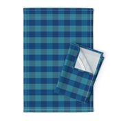 plaid-navy blue aqua