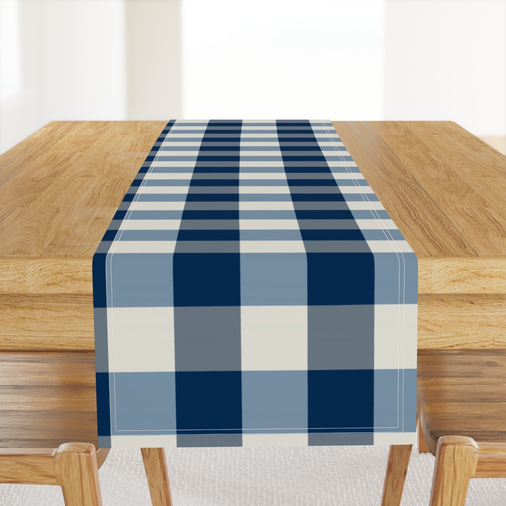 plaid-navy blue white