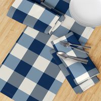 plaid-navy blue white