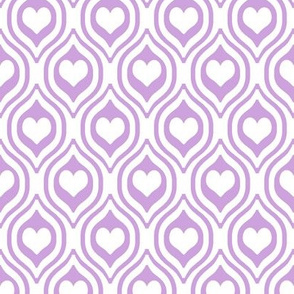 valentines day heart ogee pattern fabric - red and pink valentines day fabric, valentines fabric, ogee fabric, hearts fabric -  purple