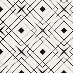 Pattern in grid with lines & squares