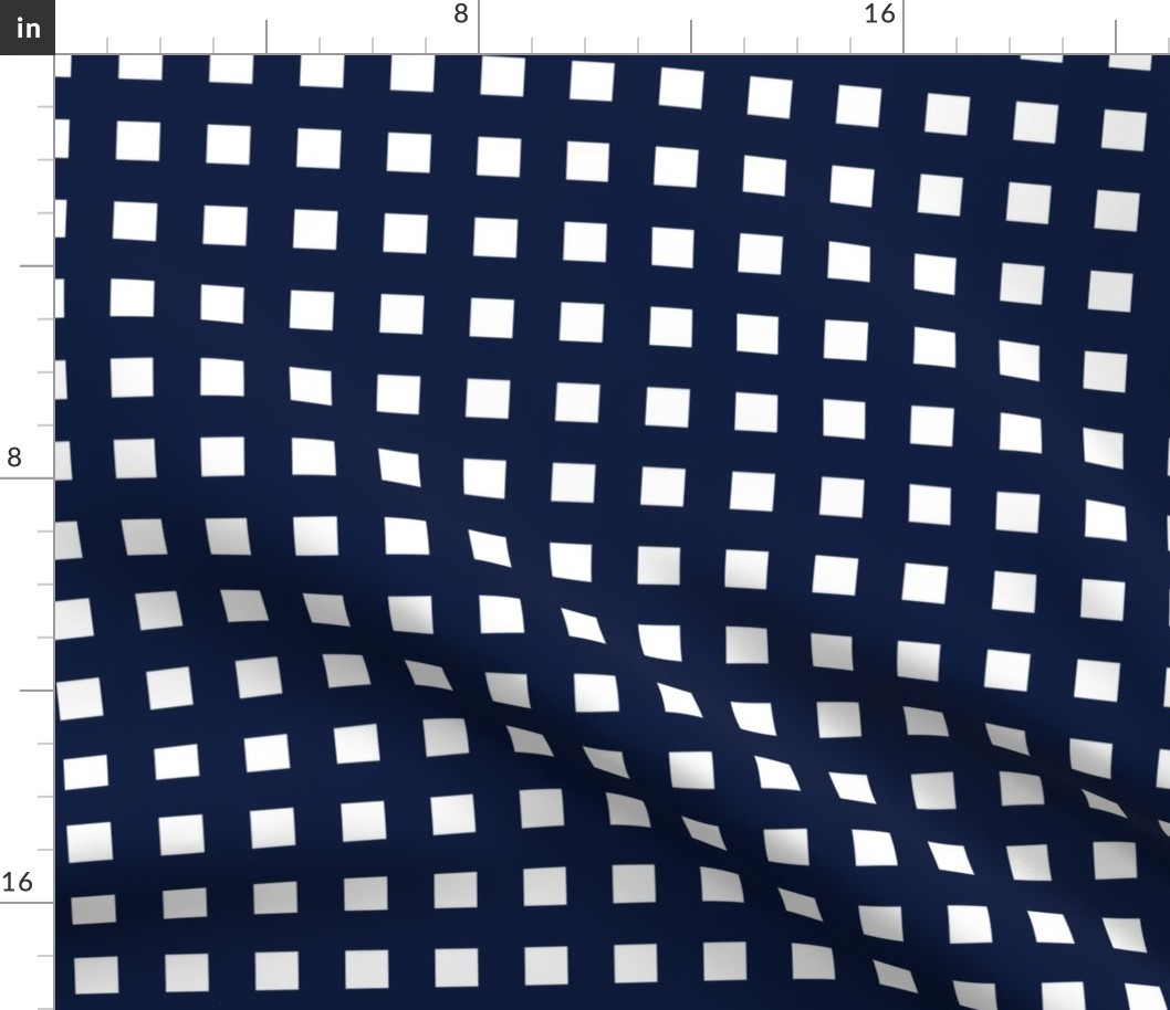 Square Grid Plaid  // Navy and White