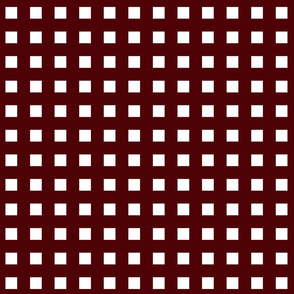 Square Grid Plaid // Dark Maroon & White (large)