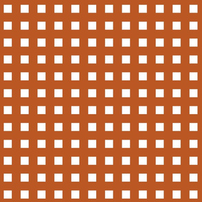 Square Grid Plaid // Burnt Orange & White