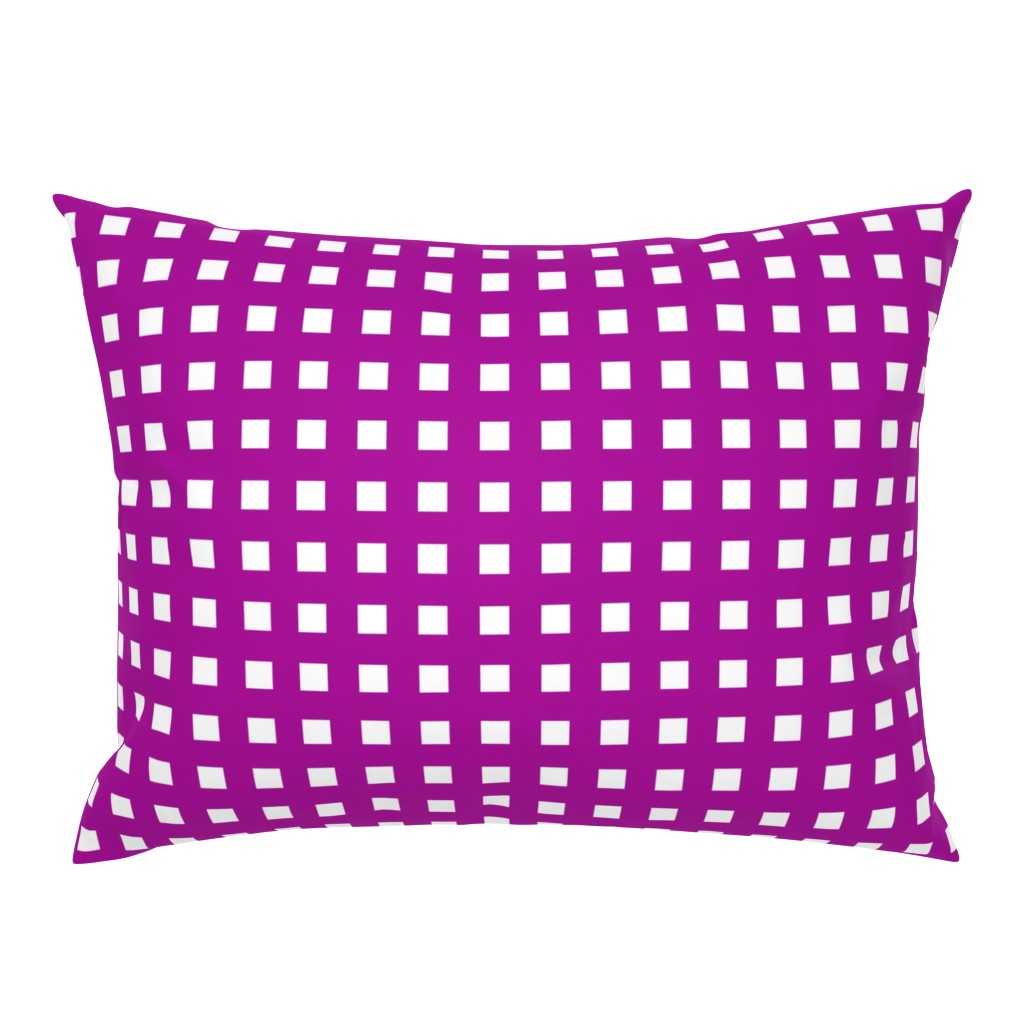 Square Grid Plaid // Fuchsia & White