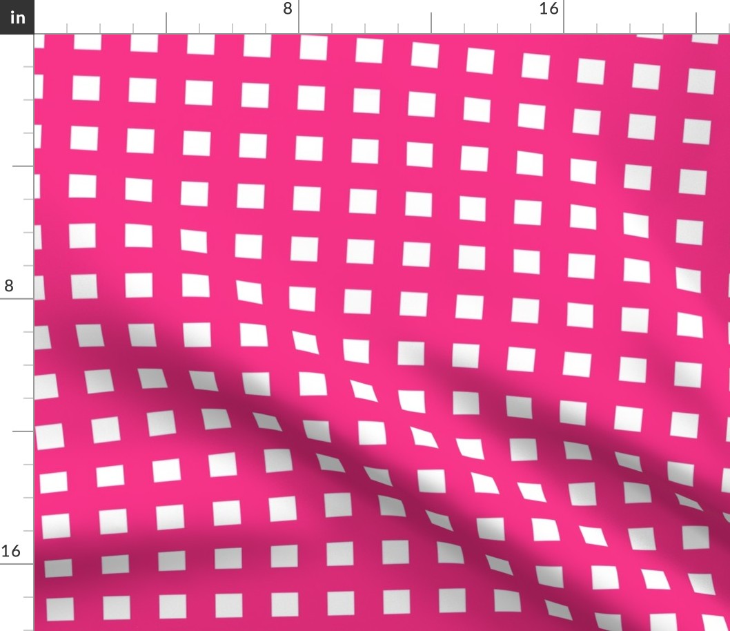 Square Grid Plaid // Hot Pink & White