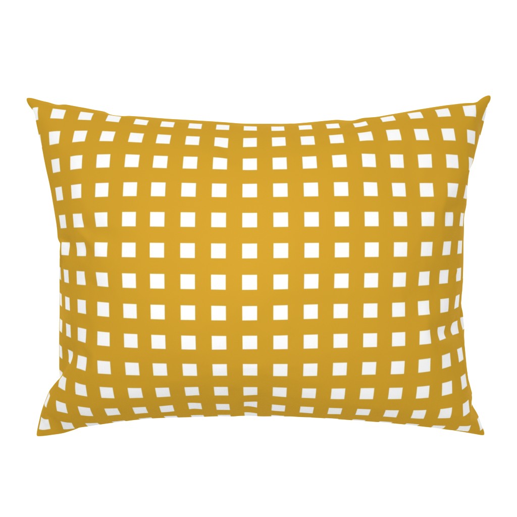 Square Grid Plaid // Mustard & White