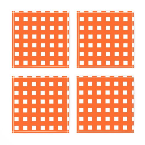 Square Grid Plaid // Orange & White