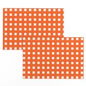Square Grid Plaid // Orange & White