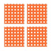 Square Grid Plaid // Orange & White