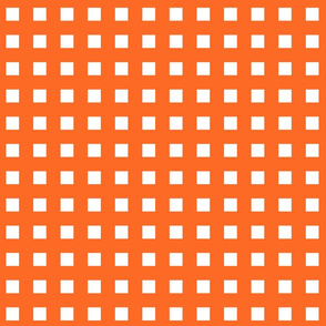 Square Grid Plaid // Orange & White