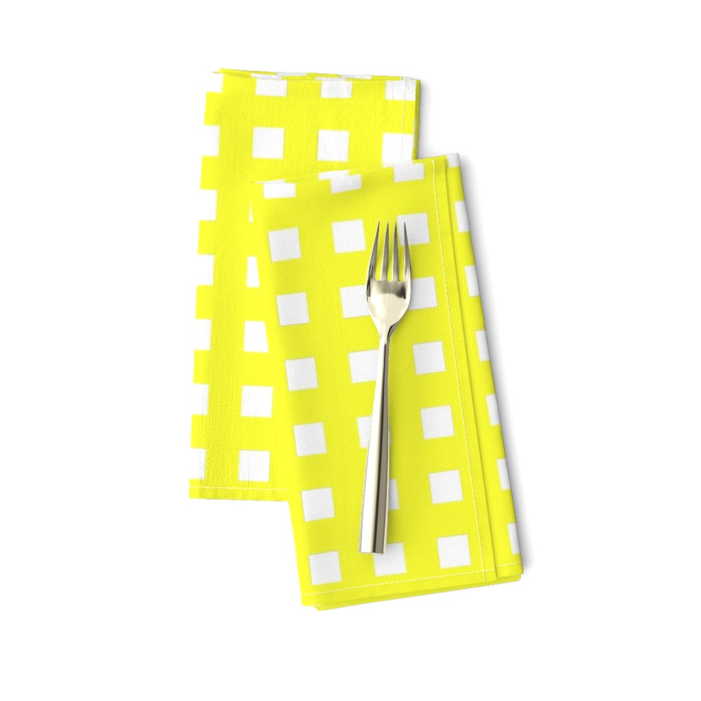 Square Grid Plaid // Yellow & White